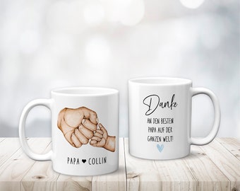 Bester Papa Geschenk Tasse mit Spruch personalisiert mit Namen Geschenke Geschenkideen für Vater zu Weihnachten zum Vatertag zum Geburtstag