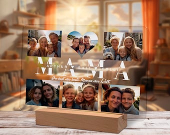 Geschenke für Mama personalisiertes Acry Bild mit Foto und Namen als Geschenk für Mama zum Geburtstag Weihnachtsgeschenke Nachtlicht