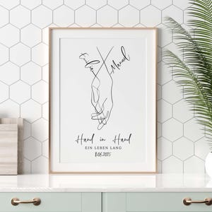 Hochzeitsgeschenk Geschenk zur Hochzeit Hochzeitsgeschenke Hochzeitstag Jahrestag Valentinstag Jubiläum Brautpaar Hand in Hand