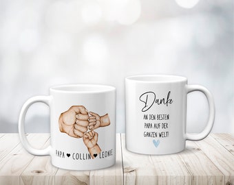 Bester Papa Geschenk Tasse mit Spruch personalisiert mit Namen Geschenke Geschenkideen für Vater zu Weihnachten zum Vatertag zum Geburtstag