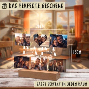 Geschenke für Papa personalisiertes Acry Bild mit Foto und Namen als Geschenk für Vater zum Vatertag Geburtstag Nachtlicht Bild 3