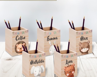Einschulung Geschenk, Stiftehalter, Stiftebox, Stiftehalter personalisiert, Schulanfang Geschenk, Schulkind, Stiftehalter Holz, Einschulung