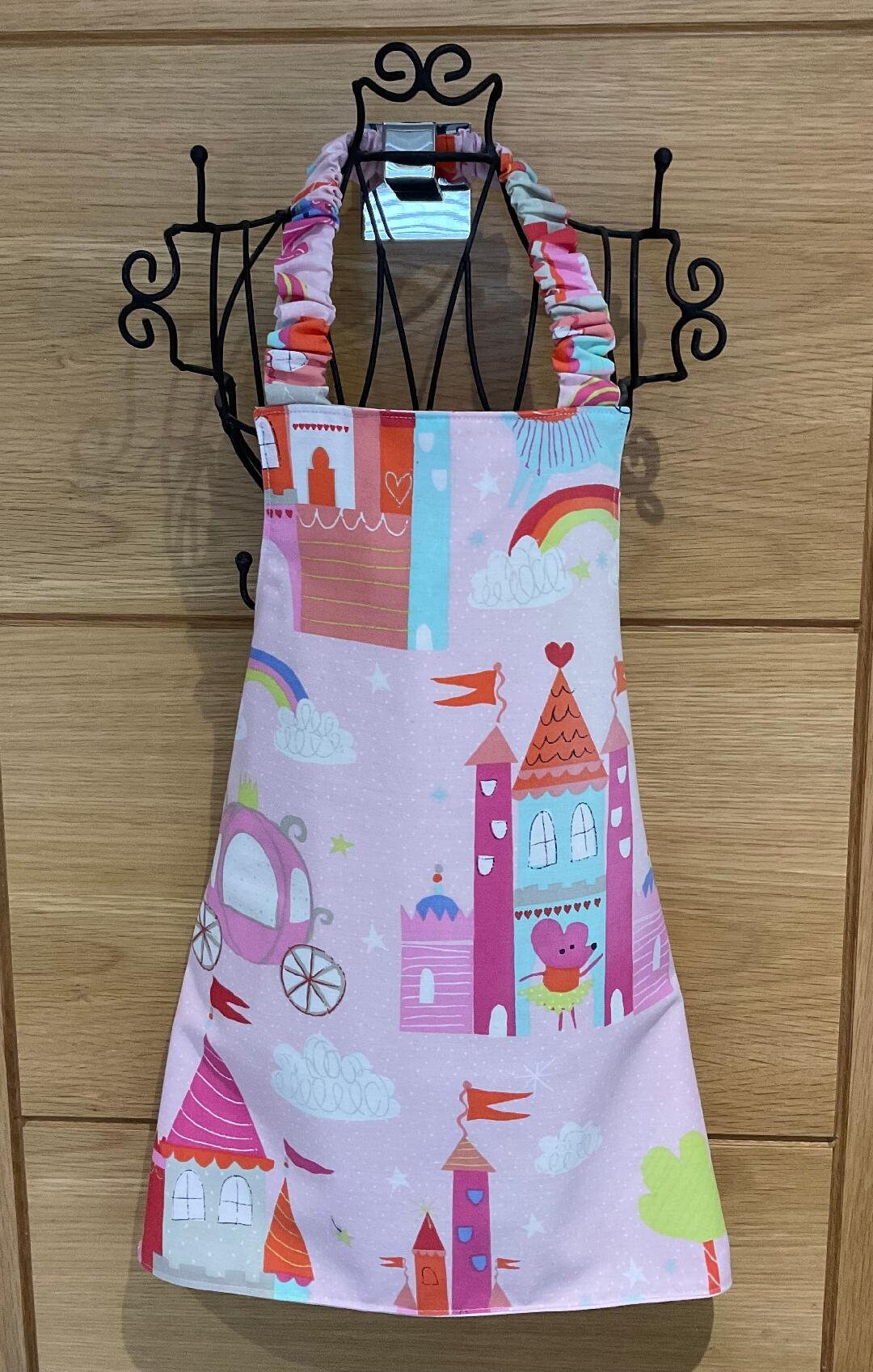 Castle Apron Handmade Castle Fabric Children Toddler, Reversible, Lined, Elastic ...