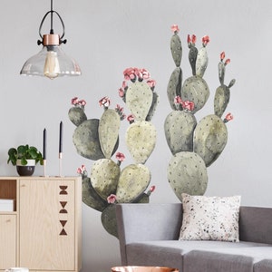 Wall Sticker - Watercolor Two Cactuses XXL | wall stickers decoration floral botany leaves