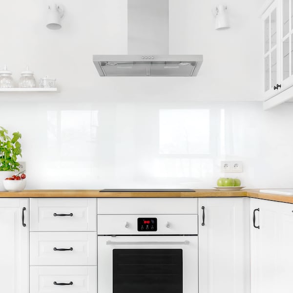 Küchenrückwand - Weiß | Hartkunststoff Klebefolie Küche Spritzschutz Rückwand Küchenspiegel Magnetfolie Magnetisch Folie Glanz Matt