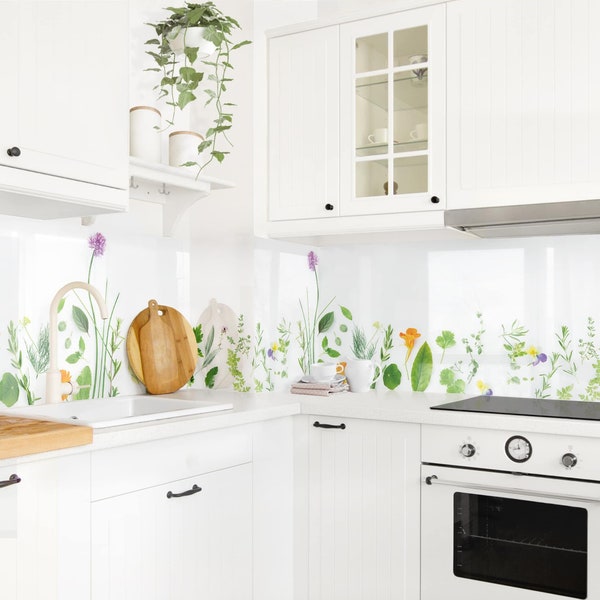 Splashback - Herbs And Flowers | kitchen panel design ideas decor