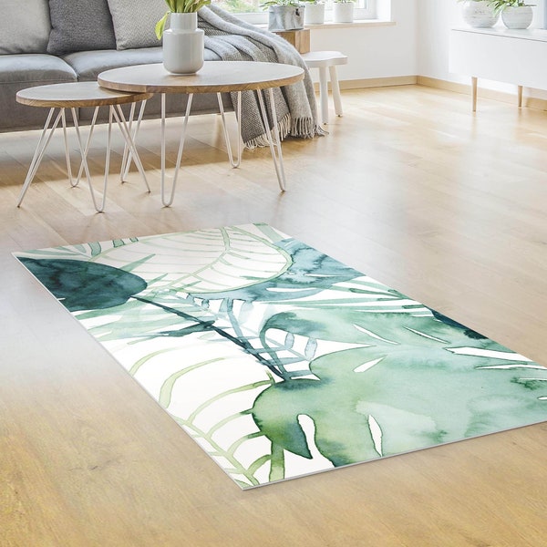 Tapis en vinyle - Palm Fronds In Watercolour II | vinyle tapis  protection pour sol