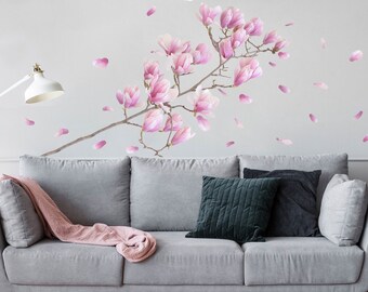 Wall Decal Magnolia branch set | wall sticker flowers