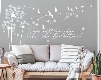 Wall decal Dandelion - Live your dream | Wall Sticker Color Choice Wall Sticker Wall Decoration Flowers Saying Sayings Wisdom