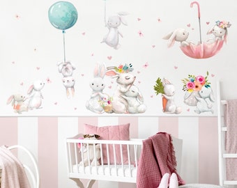 Wall sticker for kids - Rabbit Family | Children wall stickers animals