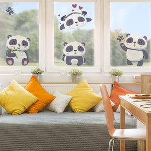 Window Sticker - Sweet Panda Bear Set | Children window stickers animals