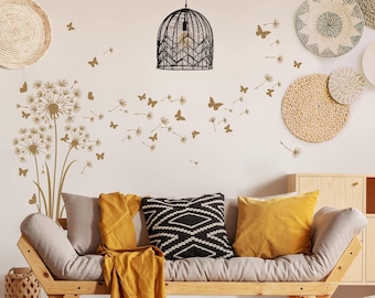 Wall Decal - Three Detailed Dandelions | wall stickers decoration floral flowers