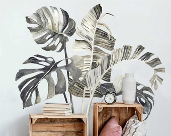 Wall Sticker - Watercolor Jungle Leaves Set XXL | wall stickers decoration floral botany leaves