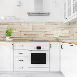 Küchenrückwand Folie - Alte weiße Holzwand 350 x 60 cm