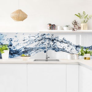 Küchenrückwand - Water Splash | Klebefolie Küche Rückwand Folie Küchenfolie Motiv