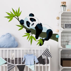 Wall sticker for kids - sleeping panda bear | Children wall stickers animals