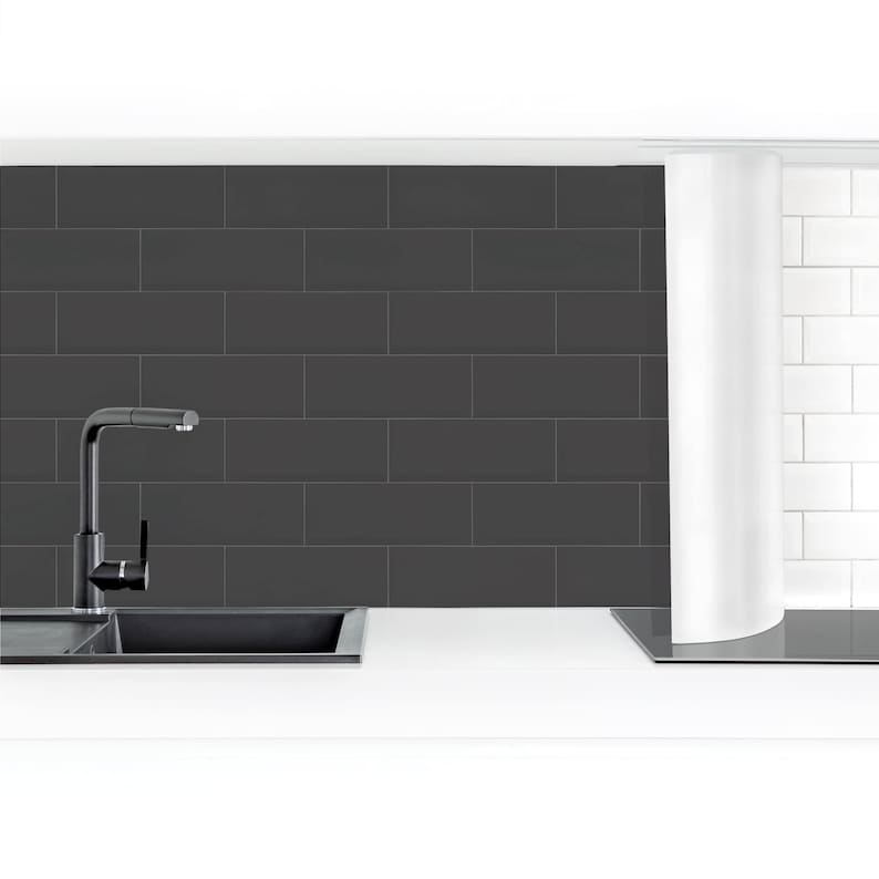 Self-adhesive Splashback Ceramic Tiles Anthracite Kitchen - Etsy