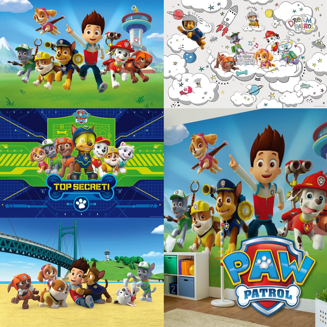 Children's Room Wallpaper Paw Patrol Kids Etsy