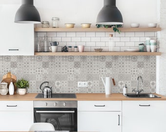 Splashback - Tile Pattern Coimbra Gray | kitchen decor backsplash design decoration tiles patterns magnetic