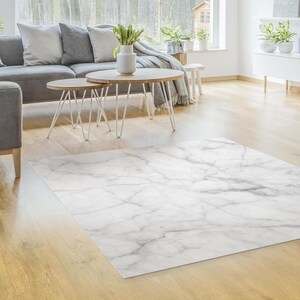 Vinyl Floor Mat - Bianco Carrara | Floor Mat Vinyl Carpet PVC Kitchen Floor Protection