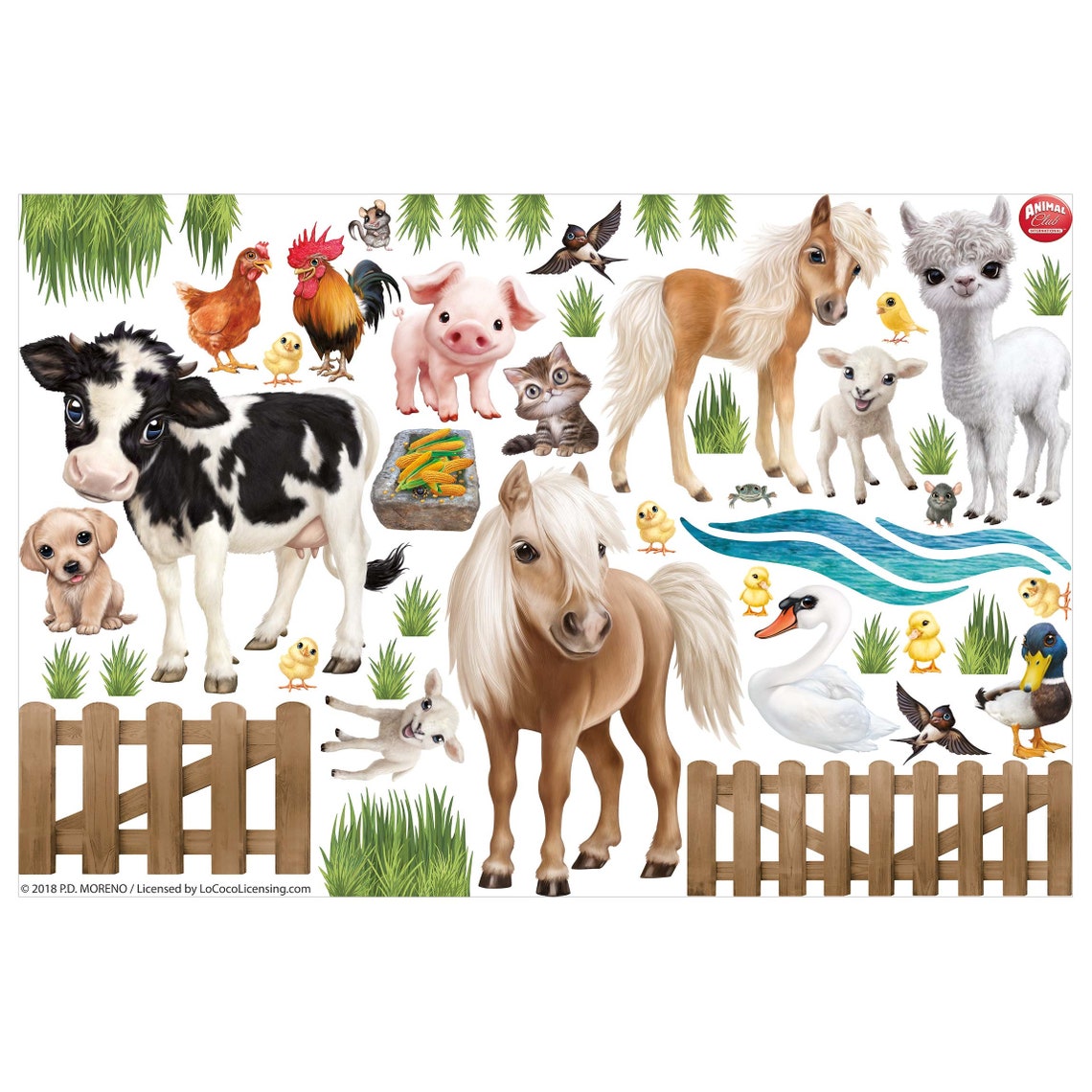 Wall Sticker Farm Animals Mega Set Children Wall Stickers | Etsy