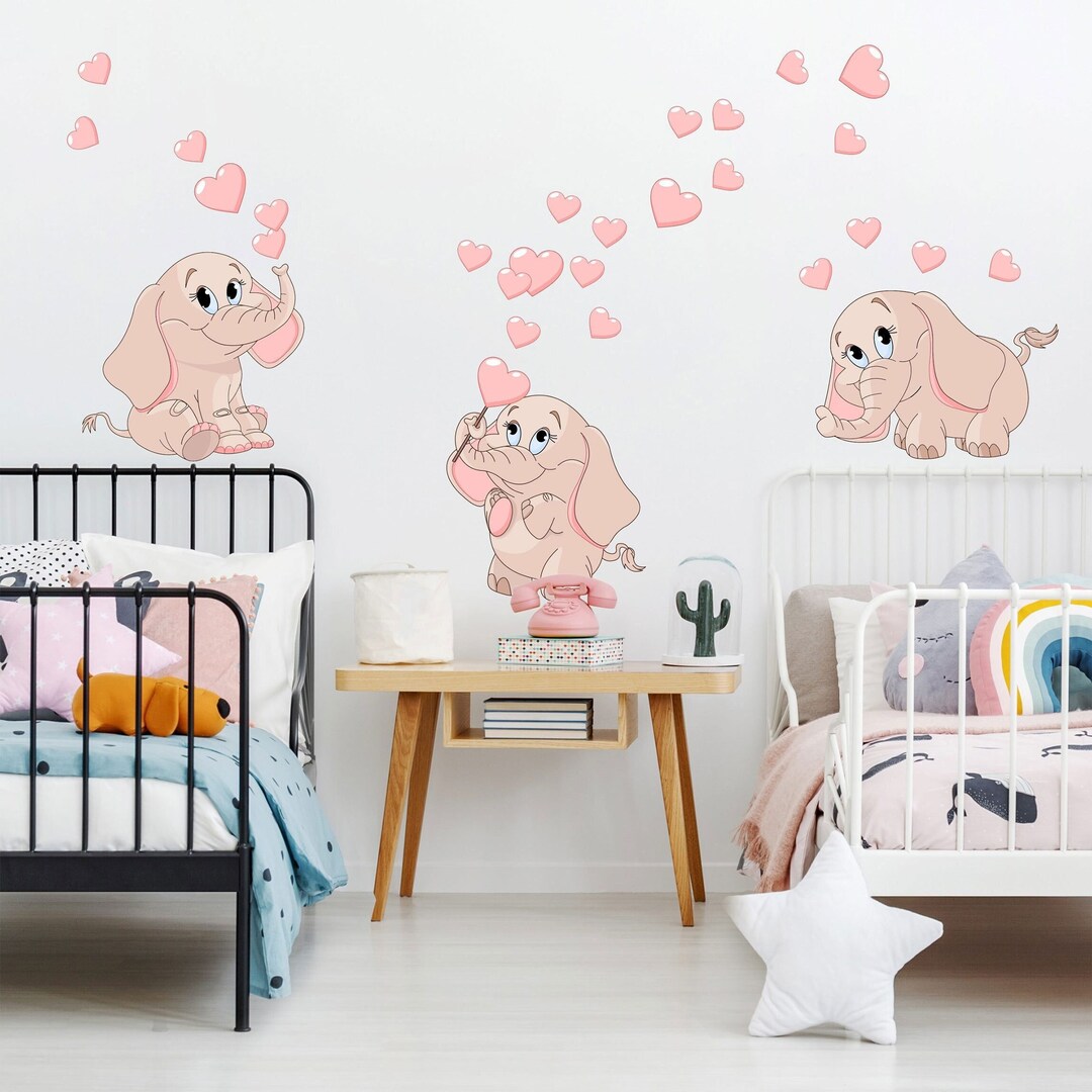 Vinilos infantiles Elefante luna te amo Niños niñas bebes pegatinas cuarto  habitación pequeños decoración pared mural -  México