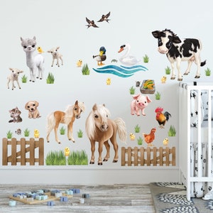Wall Sticker Farm Animals Mega Set Children Wall Stickers Animals - Etsy