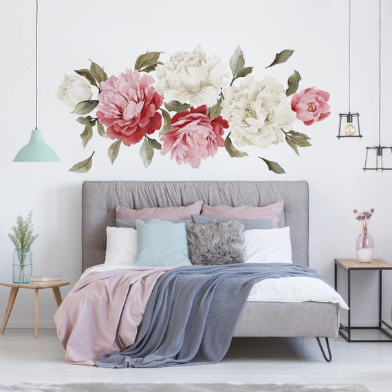Peony Wall Decal Flower Wall Decal Floral Wall Decals Peony 