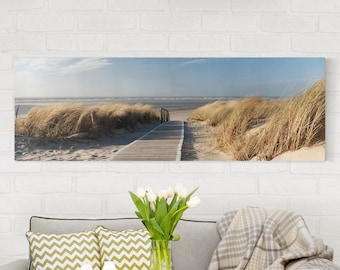 Leinwandbild - Ostsee Strand - Panorama Quer | XXL Wandbilder Wanddeko Wanddekoration Meer Urlaub Paradies