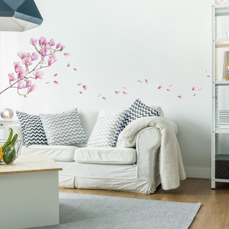 Wall Sticker Flowers Decal Magnolia Branch Set - Magnolia Wall Art Stickers Wall Sticker Flowers Decal Magnolia Branch Set - Magnolia Wall Art Stickers