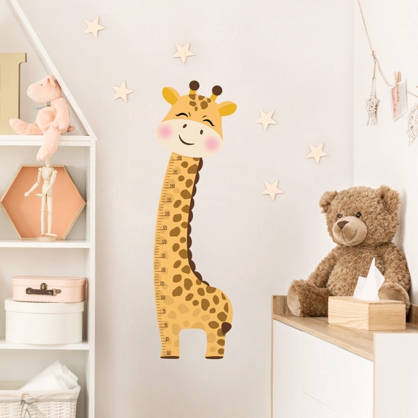 Children's height chart sticker - Cute Giraffe | Measuring Boys Girls Neutral Baby Nursery Room