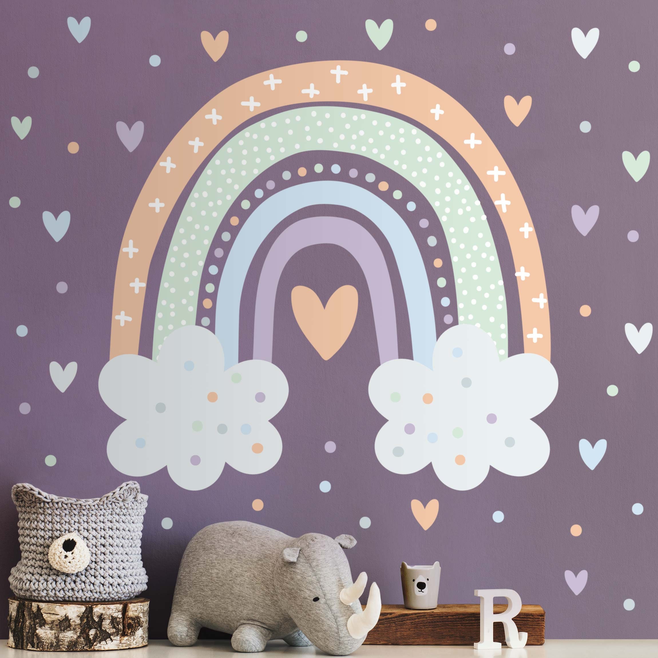 Wandtattoo Regenbogen Pastell