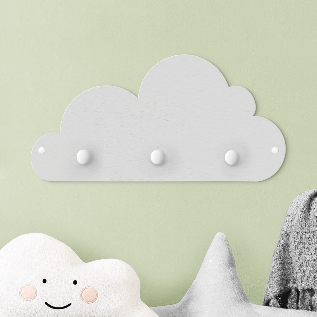 Children's Coat Rack Little Grey Cloud Wall Coat Rack Etsy