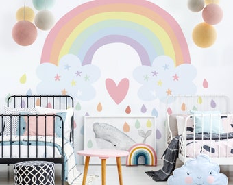 BASHOM SG2-114 Vinilos decorativos arcoiris pared para pegatinas arcoíris  habitación decoración dormitorio infantiles niños con adhesivo infantil  adhesivos vinilos decorativo decorativos niñas : : Bebé