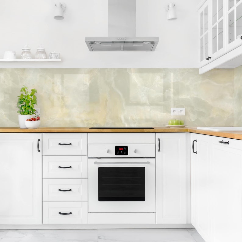 Revestimiento pared cocina Marmol Onyx crema Salpicadero | Etsy