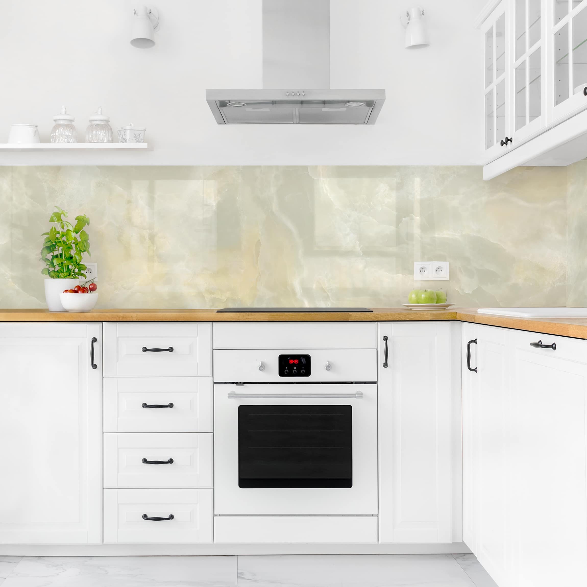 Revestimiento pared cocina Marmol Onyx crema Salpicadero cocina