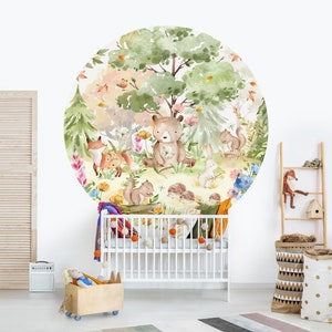 WallCircle - Papier peint cercle - Stickers muraux chambre - Herbe de pampa  - Nature 