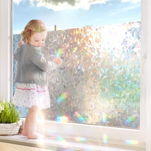 Fensterfolie 3D Regenbogen-Effekt Sichtschutz Folie Kinderzimmer Babyzimmer Bad Wohnzimmer Fensterdeko Fenster Holografisch Fensterbild Bild 3