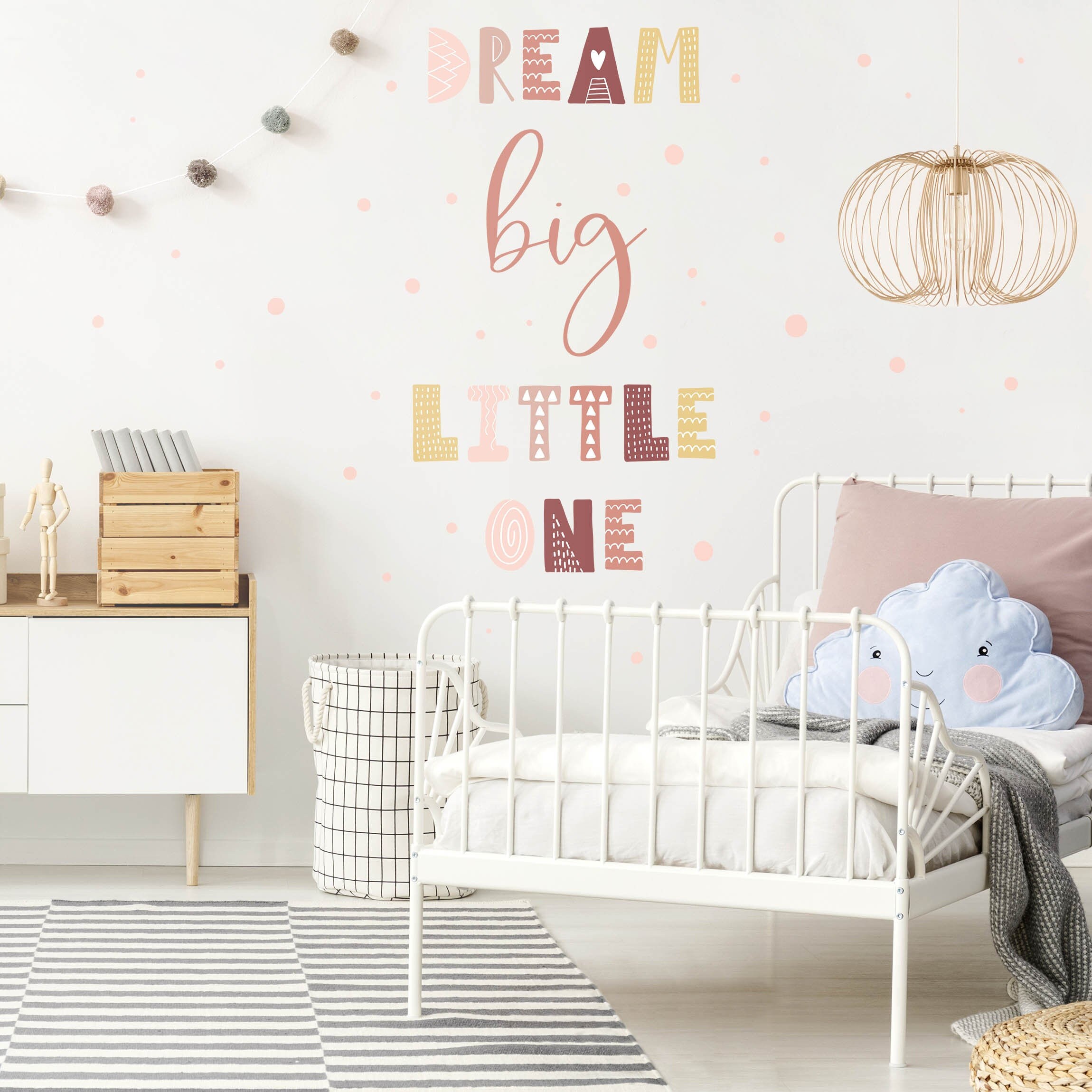 Wall Sticker Dream Big Little One Light Pink Children Wall Etsy UK