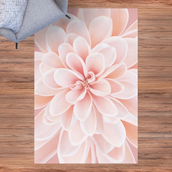 Tapis en vinyle - Dahlia In Pastel Pink | tapis vinyle PVC tapis de vinyle tapis protection pour sol