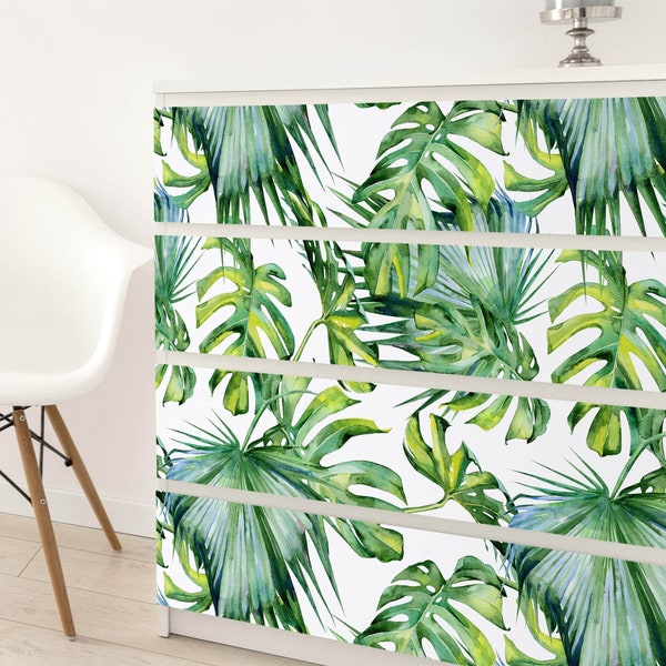 Carta adesiva per mobili - Foglie tropicali | Pellicola adesiva Decorazione pareti autoadesivo Cucina Verde Piante Foglie Monstera