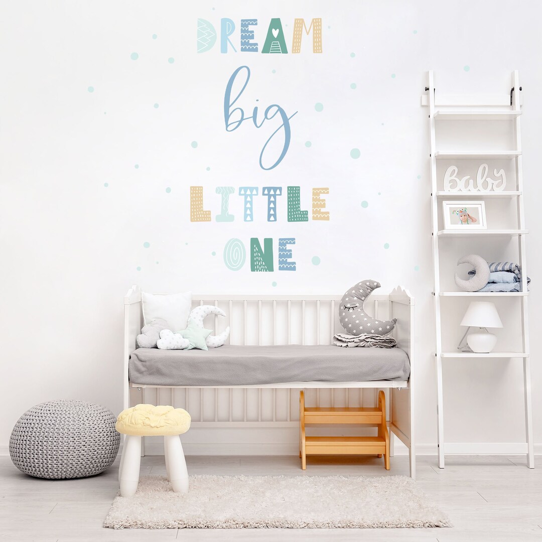 Vinilo infantil Dream big little one rosa Vinilos de pared Decoración  Dormitorio Cuarto Habitación Niños Bebes -  México