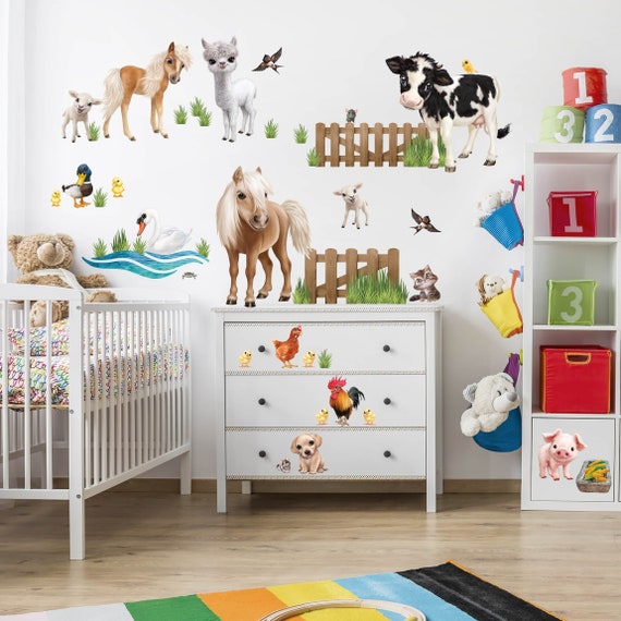 Wall Sticker Farm Animals Mega Set Children Wall Stickers | Etsy