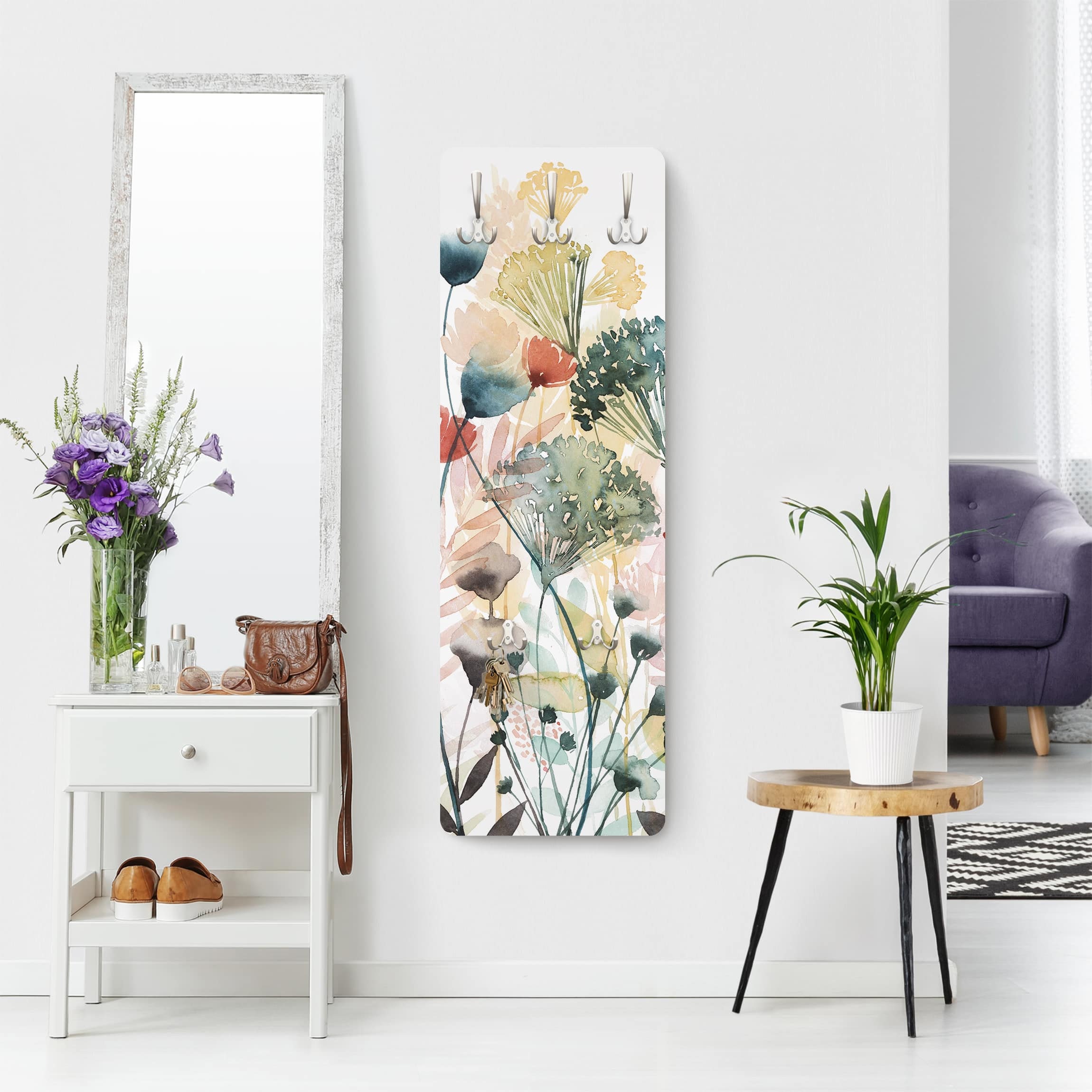 Coat Rack Wild Flowers in Summer I Coat Hooks Clothes Rack | Etsy