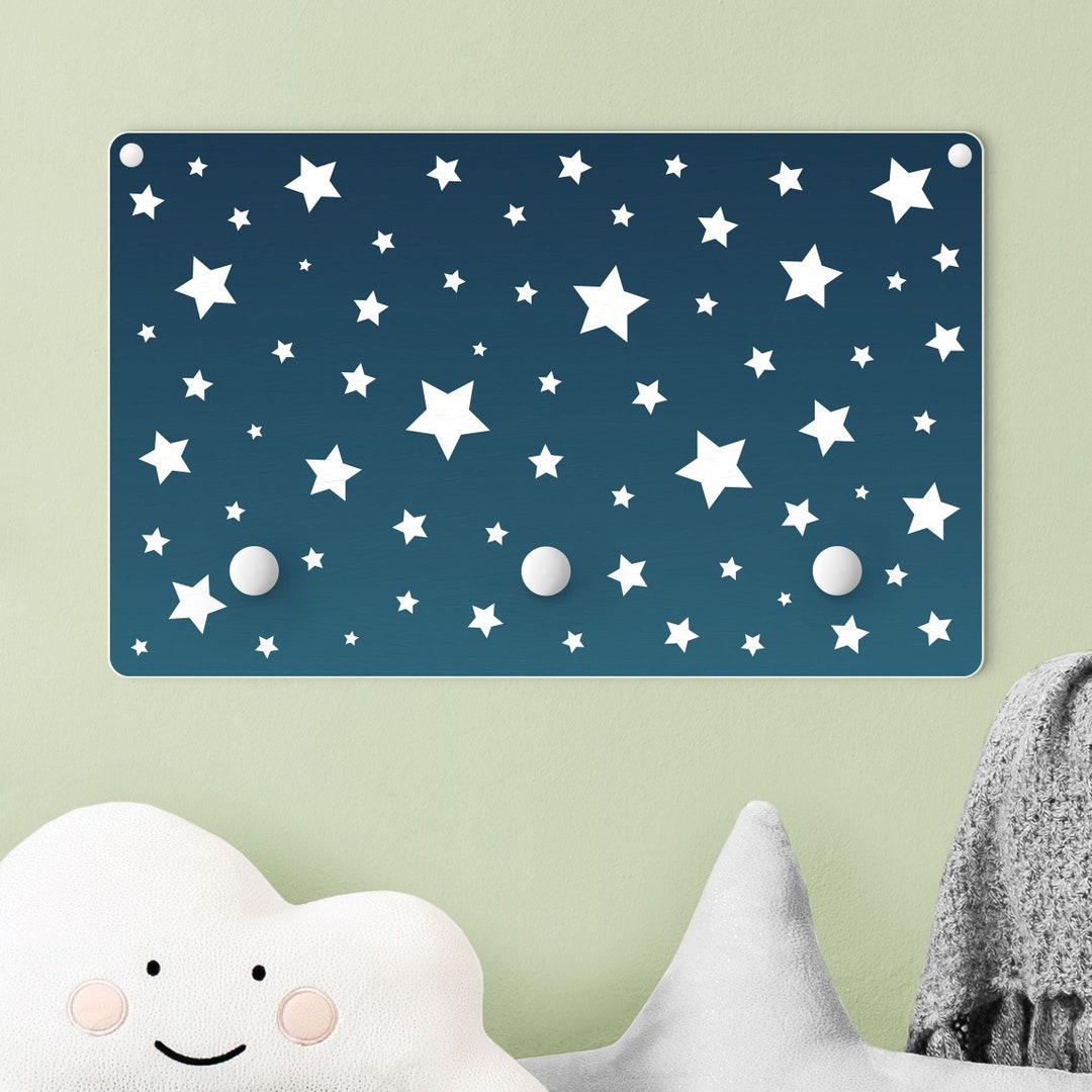 Children's Coat Rack Stars in the Night Sky Wall Coat Rack Child Kids