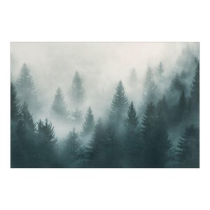 Tapete Wald im Nebel Nebeliger Nadelwald Bäume Tannen Fototapete Breit, Vliestapete Wandtapete Schlafzimmer Jäger Bild 6