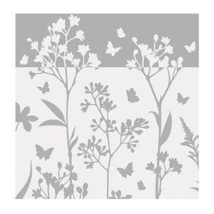 Frosted glass film wildflowers butterflies border Film privacy protection, static cling, flower window decoration, window picture, glass decoration, balcony door image 7