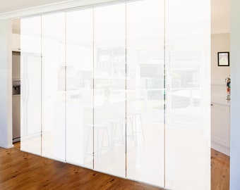 Juego de cortinas correderas - Polar White - Cortinas de superficie | Cortina de cortina de privacidad de varias partes cortina de superficie
