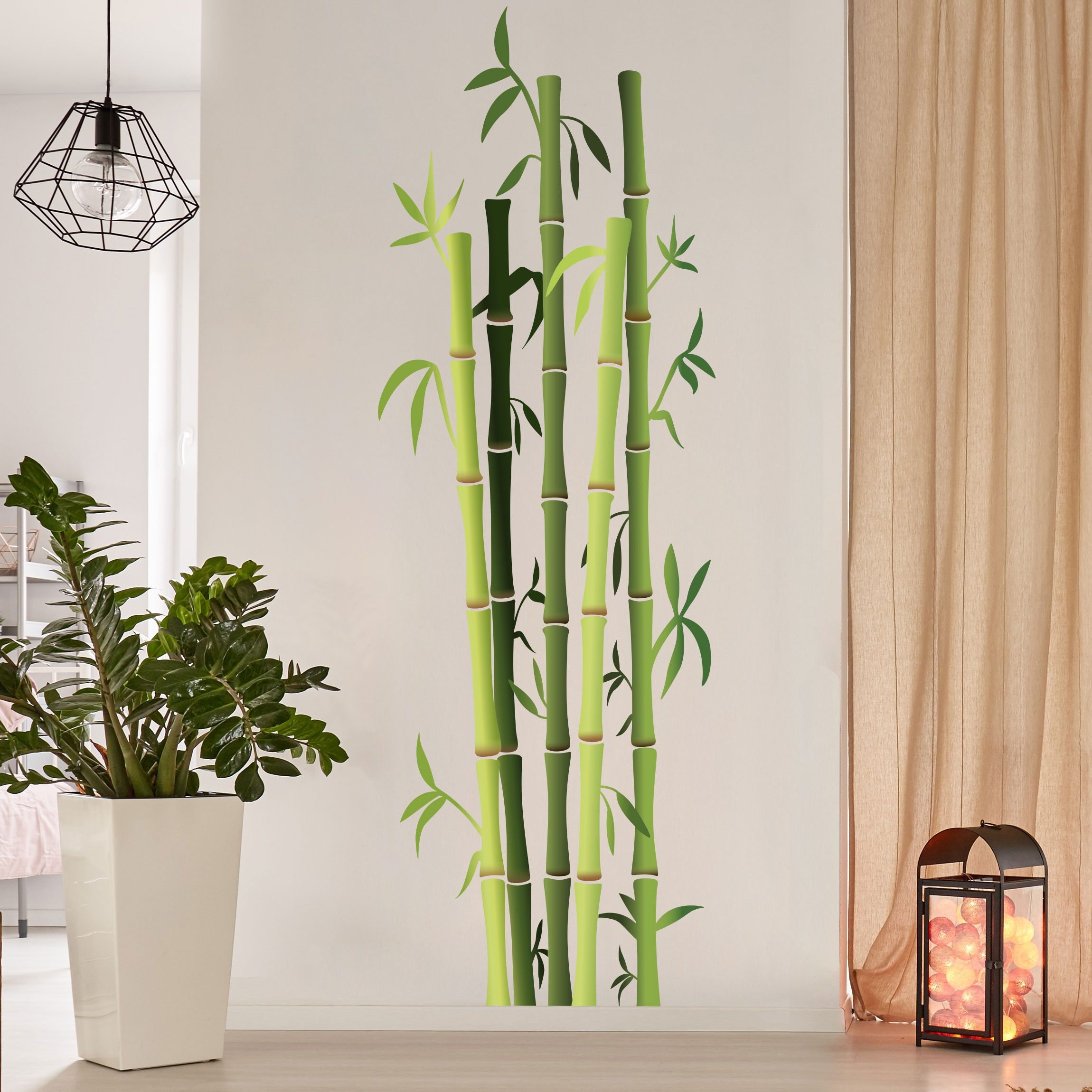 Pegatina ducha pequenas Hojas de bambú - adhesivo de pared