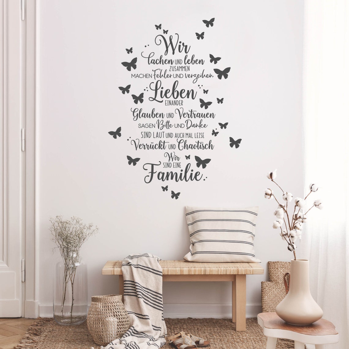 Wandtattoo Sprüche Wir sind eine Familie Leben Lachen Etsy